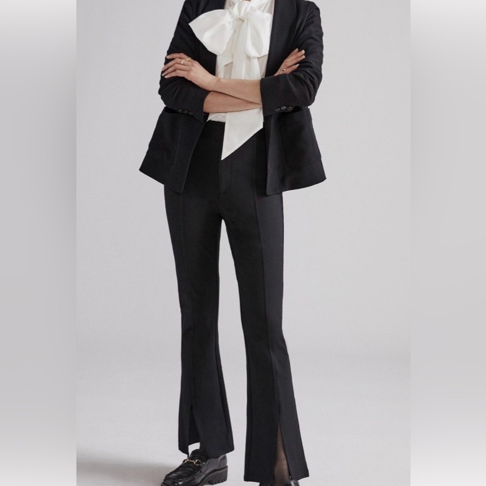 Maeve for anthropologie front slit Black ponte pants 14